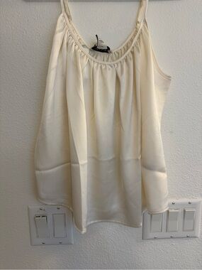 Rachel Zoe Satin Cream Spaghetti Strap Cami